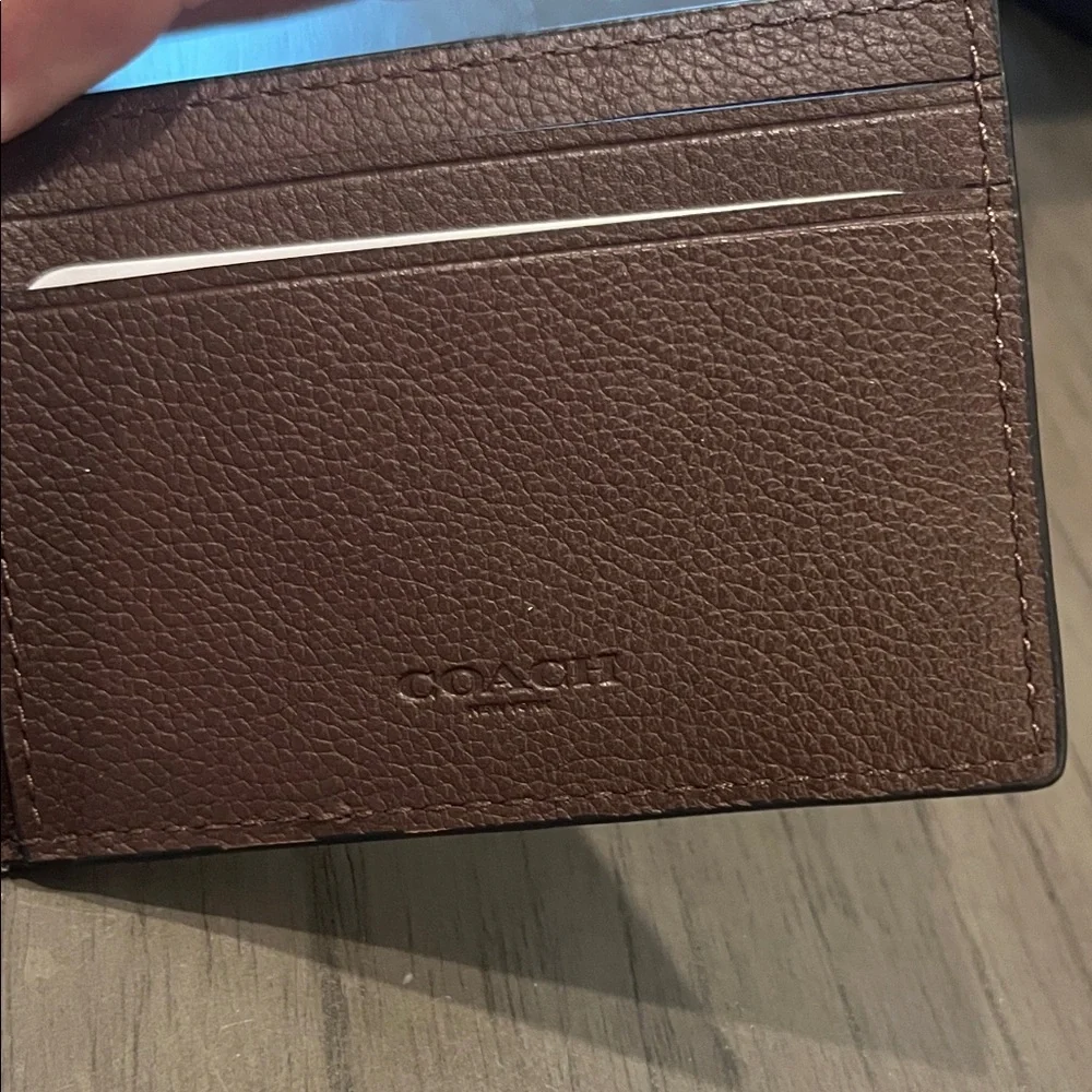Coach Dark Brown Leather Card Holder - Picture 3 of 3